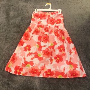 Floral strapless dress